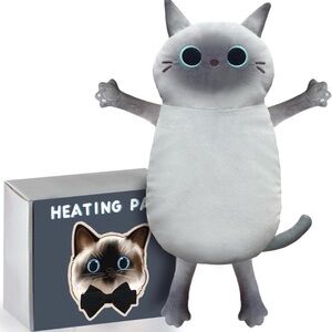 Microwave Heating Pad for Cramps Pain Relief, 17 * 9'' Medium Siamese Cat. New